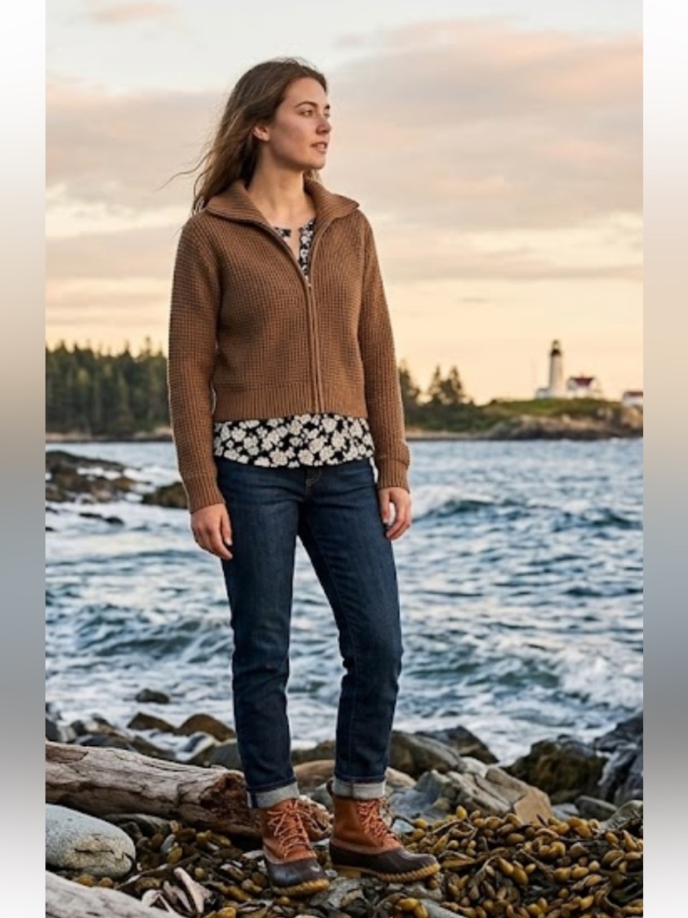Habitual Ribbed Knit Sweater in Moss Brown